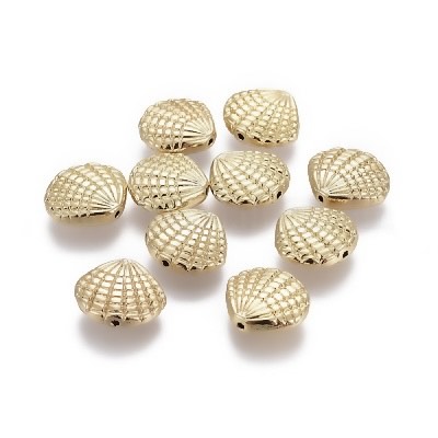 Perles en alliage, coquille Saint-Jacques plaqué or (à la pièce)